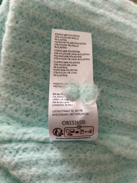 NWT Pilcro by Anthropologie Mock Neck Aqua Pullover - Picture 7 of 10